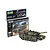 Revell 1/72 scale Leopard 2A6/A6M tank model kit box and a fully assembled, painted model tank on a white background.