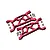 A pair of red anodized aluminium front lower suspension arms for an RC car by GPM Racing, including mounting screws and bushings.