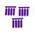 Three sets of four purple RPM rod ends still attached to their plastic molding trees on a white background.