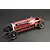 A 1/12 scale model of the red Fiat Mephistofele race car, featuring a long body, exposed engine details, and wire-spoke wheels on a dark background.