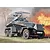 Box art illustration of a German Sd.Kfz. 232 6-rad armoured car in a field with a fire in the background.