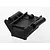 A black plastic Traxxas rear bulkhead spare part shown from a high angle against a white background.