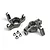 A pair of silver aluminium steering hubs for an RC car, accompanied by four small metal bushings on a white background.