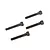 Four black metal cap head screws arranged on a white background.