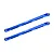 Two blue anodized aluminium RC chassis linkages with 151mm printed on them, set against a white background.