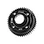 A black GPM Racing 47T spur gear for RC cars, featuring a 0.8 module pitch, isolated against a white background.