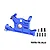 A blue anodized aluminium motor mount for RC cars by GPM Racing, including a pre-installed bearing and a set of black mounting screws.