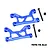 Two blue GPM Racing aluminium rear upper suspension arms with mounting hardware on a white background.