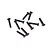A group of ten black metal countersunk head screws with coarse threads arranged on a white background.