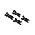 Four black plastic RC suspension arms arranged on a white background.