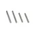 Four silver metal hinge pins of varying lengths arranged in a row against a white background.