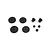 A set of seven black plastic RC transmission gears of varying sizes arranged on a white background.
