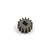 A small 14-tooth metal idler gear for an RC car drivetrain, featuring a D-shaped center hole.