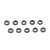 Ten small gunmetal-coloured aluminium shims arranged in two rows of five on a white background.