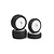 Four Maverick 1/24 scale RC buggy wheels with black rubber treaded tyres on white dish rims, arranged in two stacks.