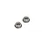 Two metal shielded flanged ball bearings isolated on a white background.