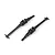 Two black metal CVD driveshafts for an RC car, shown against a plain white background.