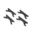 Four black plastic RC car upper suspension arms arranged on a white background.