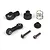 Maverick Servo Saver Set components including black plastic arms, a metal spring, and two screws on a white background.
