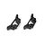 Two black plastic shock tower components for an RC vehicle, shown from a top-down angle on a white background.