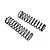 Two black metal coil springs for RC car shock absorbers, shown side by side against a white background.