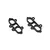 Two black plastic bumper mounts for Maverick RC vehicles, shown from an angled top-down perspective against a white background.