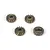 Four small metal differential gears for an RC car, showing both the gear teeth and the flat rear mounting side.