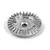 A silver-coloured metal differential bevel gear for an RC vehicle, viewed from an angle against a white background.
