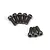 A set of eight black metal cap head screws with hexagonal sockets, arranged in two groups on a white background.