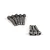 A set of eight Maverick partial thread shaft screws with hex heads arranged on a white background.