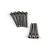 Eight metal partial thread screw shafts with hex heads arranged in two groups on a white background.