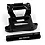 Black anodized aluminium rear shock tower and arm mount set by Yeah Racing for RC cars.