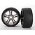 Traxxas 3.3" Rear S1 Slick Tyres on Black Chrome Rims - Glued Wheels 2Pcs 6477