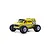 A yellow Kyosho Mad Van RC monster truck with Mooneyes branding, featuring large black off-road tires and a van-style body on a white background.