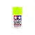 A 100ml can of Tamiya TS-22 Light Green lacquer spray paint for plastic models, featuring the Tamiya logo and white text on a light green background.