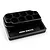 A black aluminium Yeah Racing mini tool stand with multiple circular holes for tools and a rectangular tray area, isolated on a white background.