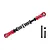 A red GPM Racing aluminium servo steering link with an adjustable spring, shown with two black bolts and a nut on a white background.