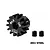 A black GPM Racing 13T 1Mod pinion gear with two grub screws on a white background.
