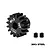 GPM Racing 16T 1Mod pinion gear made of 20Cr steel, shown with two grub screws against a white background.