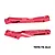 Two red anodized aluminium RC chassis braces from GPM Racing, showing branding and material markings on a white background.