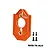 An orange GPM Racing aluminium motor mount with four black screws on a white background.