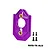 A purple GPM Racing aluminium motor mount with brass inserts and four black screws on a white background.