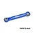 A blue GPM Racing aluminium steering link with silver ball ends, isolated on a white background.