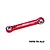 A red GPM Racing aluminium steering link featuring silver metal ball ends, set against a plain white background.