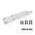 A silver GPM Racing aluminium rear skid plate for RC cars, shown with six black mounting screws on a white background.