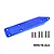A blue anodized aluminium rear skid plate by GPM Racing with six black mounting screws on a white background.