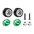 GPM Aluminium Wheelie Bar Wheels with Axles Set - Green MQM040R-G
