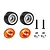 GPM Aluminium Wheelie Bar Wheels with Axles Set - Orange MQM040R-OR