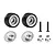 GPM Aluminium Wheelie Bar Wheels with Axles Set - Silver MQM040R-S