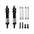 Two black GPM Racing aluminium RC shock absorbers with extra springs and mounting screws on a white background.